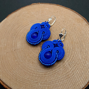 KOBALTOWE WISZĄCE KOLCZYKI SUTASZ