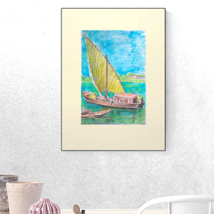 retro plakat A3, retro grafika na ścianę, 30x40 plakat vintage, żagle plakat do domu, żeglarski obrazek A3, marynistyczna dekoracja do pokoju