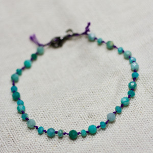 bransoletka supełkowa z amazonitu