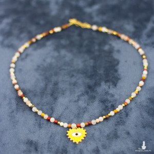 naszyjnik serce z mokaitów