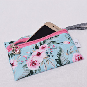 Etui na telefon saszetka na klucze wodoodporna etui do torebki organizer kwiaty