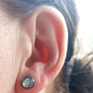 Kolczyki srebrne mini holo