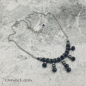 Czarny naszyjnik - hematyt i kryształki