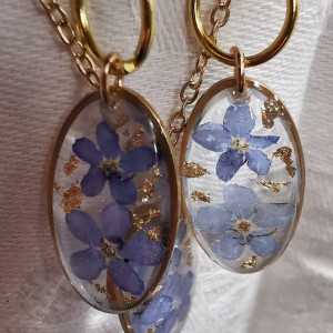 Komplet niezapominajki niezapominajki w żywicy