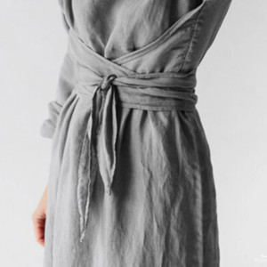 szara  sukienka oversize bawełna  z lnem 38