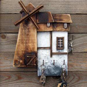 Wiatrak - Drewniany wieszak na klucze
