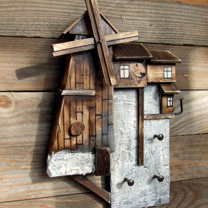 Stary Wiatrak - Drewniany wieszak na klucze
