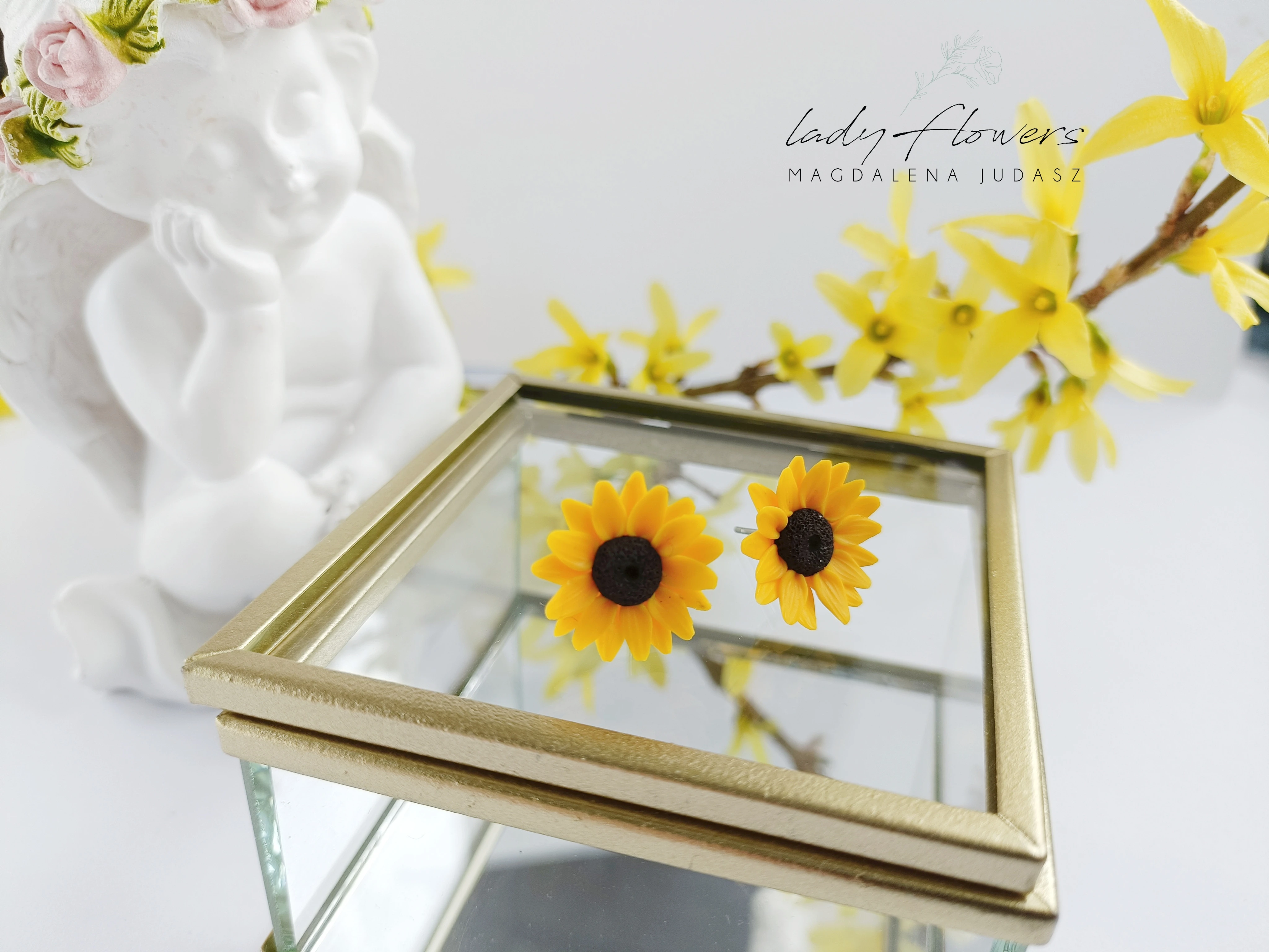 Kolczyki ze słonecznikami