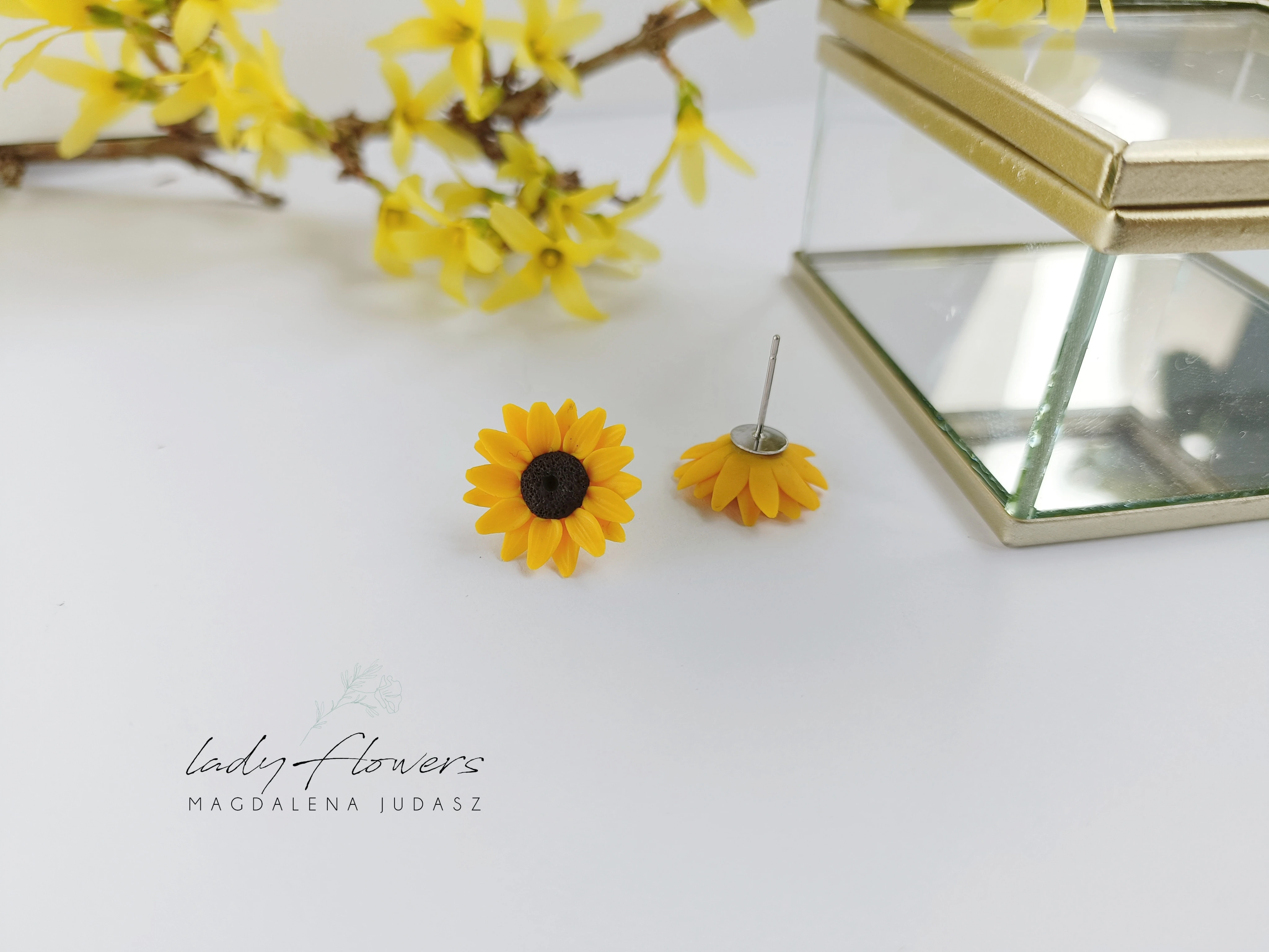 Kolczyki ze słonecznikami