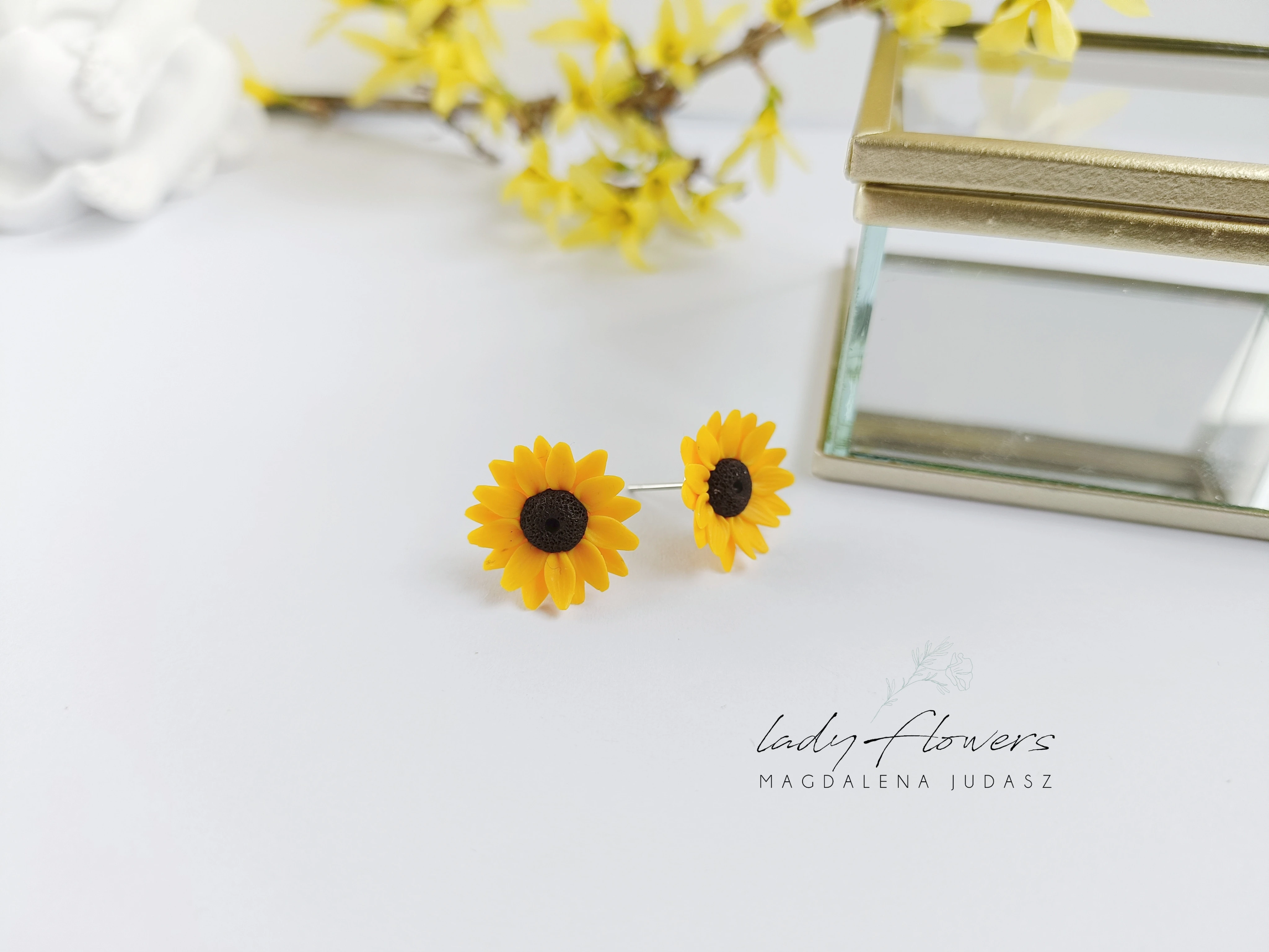 Kolczyki ze słonecznikami