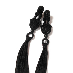 KOLCZYKI SUTASZ długie czarne