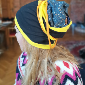 Czapka patchworkowa codzienna  na podszewce