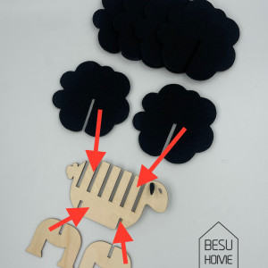 OWCA filcowe podkładki pod kubek 6 sztuk CZARNY BARANEK