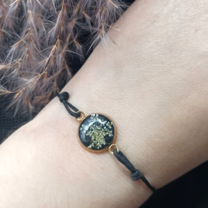 Złota bransoletka dzika marchew żywica epoksydowa