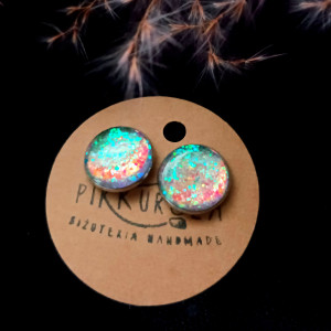 Brokatowe kolczyki zielone