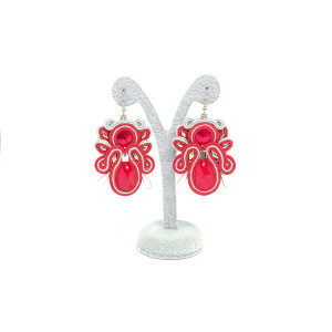 Czerwono-srebrne kolczyki sutasz Angel