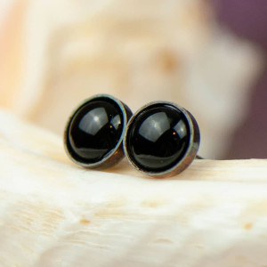 Srebrne sztyfty z onyksem b569