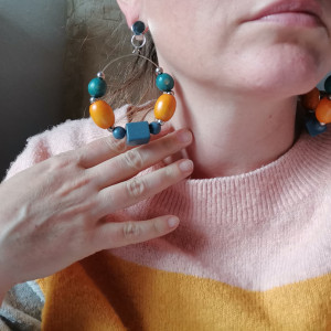 Klipsy drewniane korale