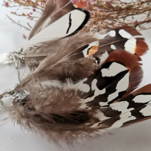 Klipsy pióra etno boho folk