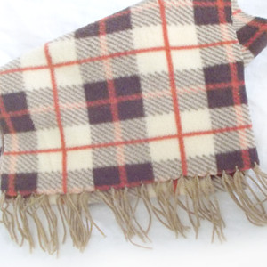 nowy szalik w kratkę, lekki szalik w kratę, ciepły szalik, pastelowy szalik, kratka szalik, beżowy szalik, brązowy szalik 140x30