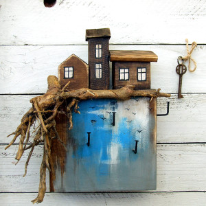 Mały wieszak na klucze - Domki nad skarpą