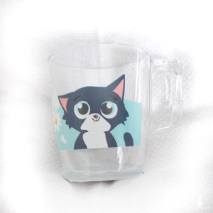 nowa szklanka z kotkiem, szklany kubek z kotem, kubek z kotkiem, szklaneczka z kotkiem, kubeczek z kotem, zwierzęta kubek, kot kubek ze szkła