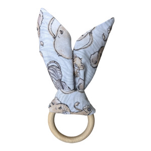 Gryzak uszy zająca Zwierzątka na białym  (625002)