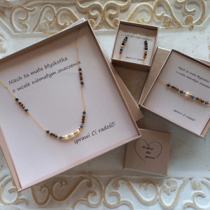 Komplet biżuterii tygrysie oko