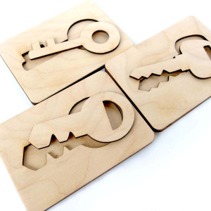 Układanka drewniana klucze