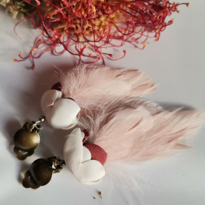 Klipsy etno boho pióra