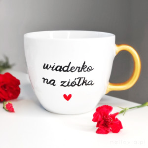 kubek 1 litr na herbatę ziółka “wiaderko na ziółka” litrowy bardzo duży kubek 1000 ml na prezent dla herbatoholika