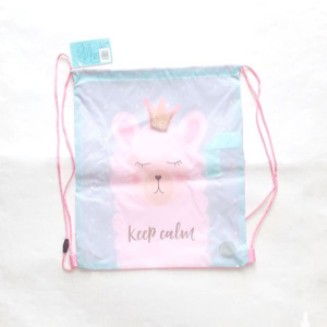 nowy worek szkolny, lama worek do szkoły, pastelowy worek z lamą, plecaczek dla dziewczynki, worek na buty, worek na w-f, plecaczki dla dziewczynek