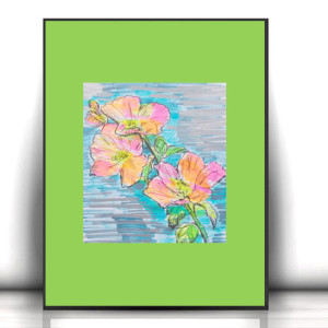 retro plakat A3, kwiaty obrazek do domu, botaniczny plakat 30x40, kwiaty plakat vintage, kolorowy obrazek z roślinami