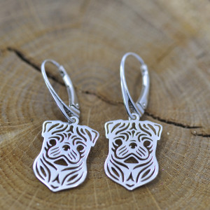 Mops / Mopsik - kolczyki srebrne 925