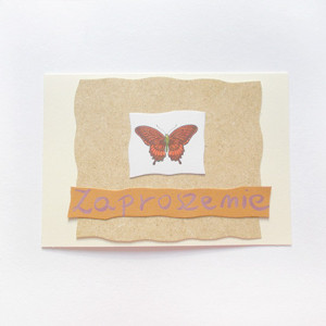 eko zaproszenie, motylek zaproszenie, ogólne zaproszenie, beżowe zaproszenie bez tekstu, puste zaproszenie na imprezę, zaproszenie na 18