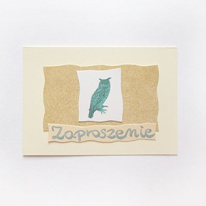 eko zaproszenie, ogólne zaproszenie bez tekstu, sowa zaproszenie, vintage zaproszenie na imprezę, zaproszenie na różne okazje, zaproszenie dla nauczyciela, zaproszenie dla ucznia