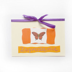 eko zaproszenie, motylek zaproszenie, ogólne zaproszenie, beżowe zaproszenie bez tekstu, puste zaproszenie na imprezę, zaproszenie na 18