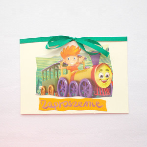 zaproszenie dla dziecka, bajkowe zaproszenie, lokomotywa zaproszenie, zaproszenia dla dzieci, puste zaproszenie, zaproszenie dla chłopca