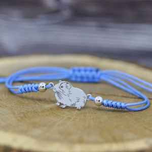 Świnka morska - bransoletka, srebro 925