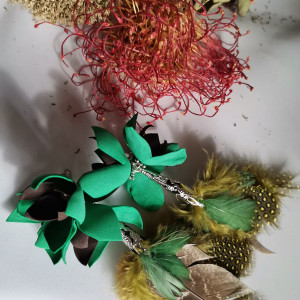 Klipsy etno boho kwiaty