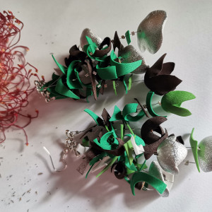 kolczyki zielone  lekkie folk boho