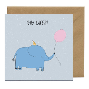 Kartka urodzinowa Słonik