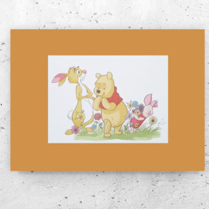 bajkowy plakat A4, kolorowy plakat dla dzieci, Kubuś Puchatek plakat 21x30, plakat z Kubusiem Puchatkiem, zwierzęta plakat do dziecięcego pokoju, miś plakat, prosiaczek plakat, królik plakat,