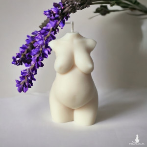 Świeca sojowa kobieta w ciąży babyshower