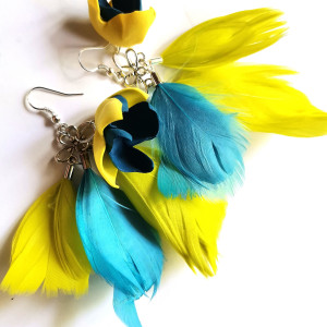 kolczyki  piora  lekkie folk boho