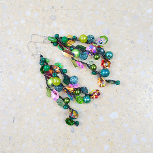 5998 długie, zielone kolczyki