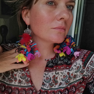 kolczyki  kwiaty lekkie folk boho