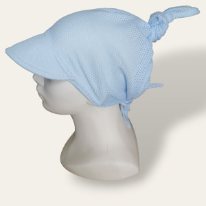 Chustka z daszkiem ażurowa apaszka na lato chusta dla dziecka niemowlęca chustka niebieska