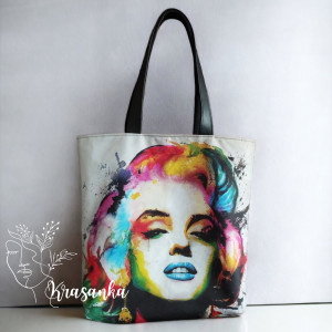 Duża torba typu shopper  TĘCZOWA MARILYN MONROE