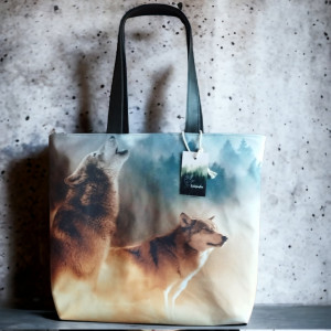 Torebka shopper z zamkiem WILCZY ŚPIEW
